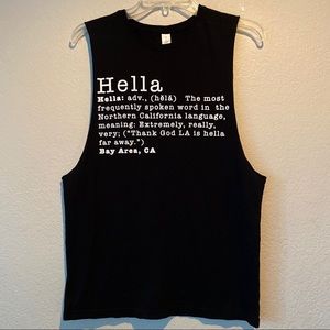 HELLA CLOTHING- Hella Explanation Black Muscle Tee